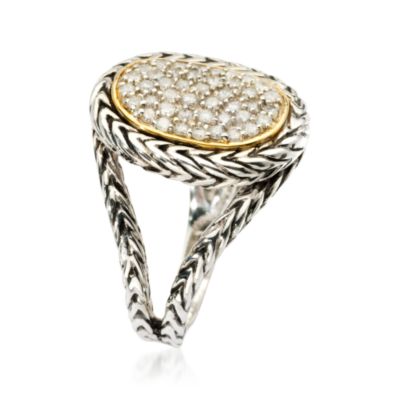 .50 ct. t.w. Pave Diamond Ring In Sterling Silver and Vermeil &mdash; Alt Image 2