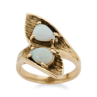 C. 1960 Vintage .70 ct. t.w. Opal Bypass Ring In 14kt Yellow Gold. Size 5.5 &mdash; Alt Image 1