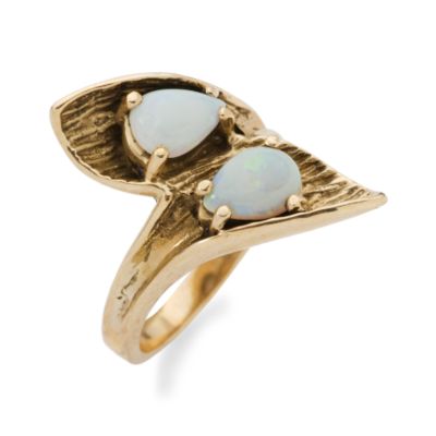 C. 1960 Vintage .70 ct. t.w. Opal Bypass Ring In 14kt Yellow Gold. Size 5.5 &mdash; Alt Image 2