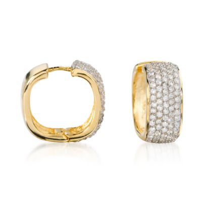 5.00 ct. t.w. Pave CZ Wide Hoop Earrings In Vermeil &mdash; Alt Image 1
