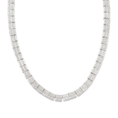.30 ct. t.w. Diamond Double Bar Link Necklace In Sterling Silver &mdash; Alt Image 1