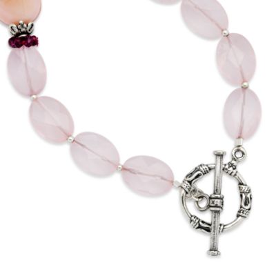 Quartz Bead Necklace With Garnet and Opal In Sterling Silver &mdash; Alt Image 2