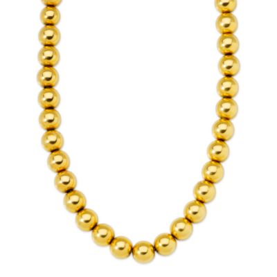 C. 1940 Vintage Gold Bead Necklace In 10kt Yellow Gold . 18" &mdash; Alt Image 1