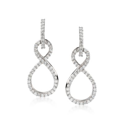 2.90 ct. t.w. CZ Figure Eight Earrings In Sterling Silver &mdash; Alt Image 1