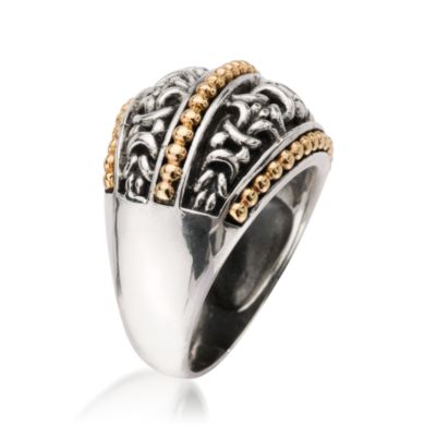 Scrolled Dome Ring In Two-Tone &mdash; Alt Image 2