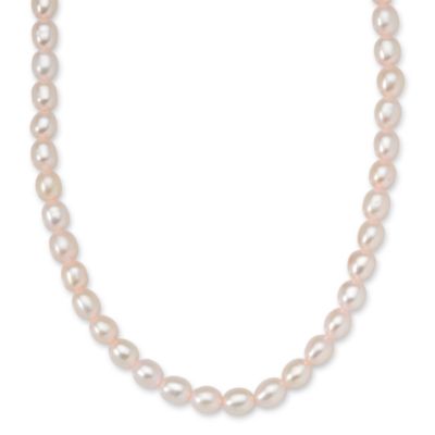 Baby's Pink Cultured Pearl Necklace In 14kt Yellow Gold . 13" &mdash; Alt Image 1
