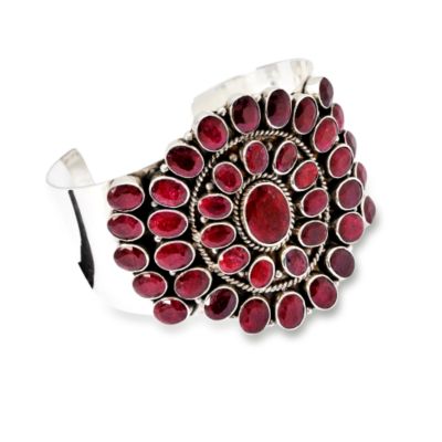 Ross-Simons - 61.15 ct. t.w. Ruby Cuff Bracelet :  gemstones bracelets ruby jewelry