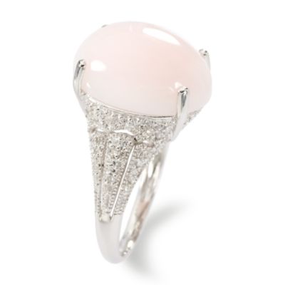 Pink Opal and Diamond Ring In 14kt White Gold &mdash; Alt Image 2