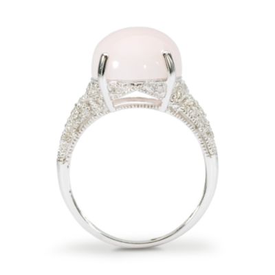 Pink Opal and Diamond Ring In 14kt White Gold &mdash; Alt Image 3