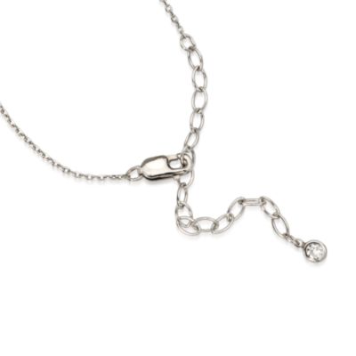 .85 ct. t.w. CZ Peace Sign Teardrop Necklace In Sterling Silver &mdash; Alt Image 2