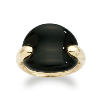 Carved Black Onyx Ring In 14kt Yellow Gold &mdash; Alt Image 1