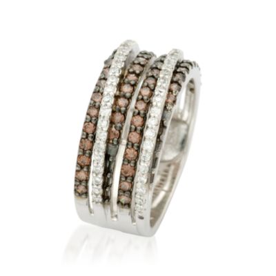 1.15 ct. t.w. Chocolate and White CZ Band Ring In Sterling Silver &mdash; Alt Image 2