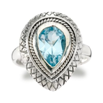 2.00 Carats,Blue Topaz Ring In Sterling Silver &mdash; Alt Image 1