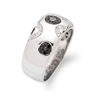.10 ct. t.w. Black and White Diamond Band Ring In Sterling Silver. Size 7 &mdash; Alt Image 2