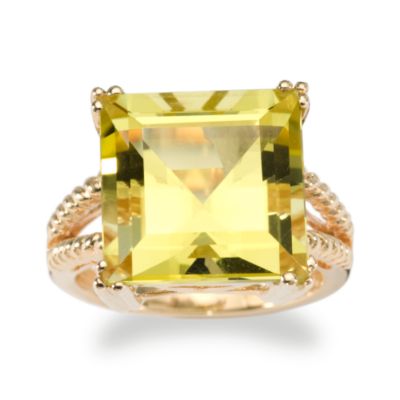 10.60 Carat Lemon Quartz Ring In 14kt Yellow Gold. Size 6 &mdash; Alt Image 1