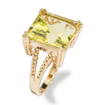 10.60 Carat Lemon Quartz Ring In 14kt Yellow Gold. Size 6 &mdash; Alt Image 2
