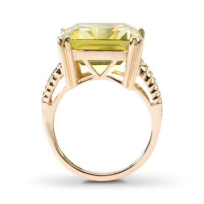 10.60 Carat Lemon Quartz Ring In 14kt Yellow Gold. Size 6 &mdash; Alt Image 3