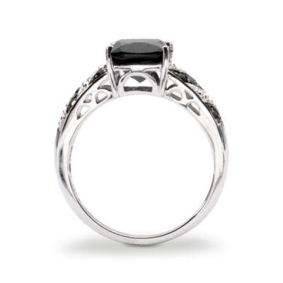 Black Onyx Ring With Diamond Accent In 14kt White Gold. Size 6 &mdash; Alt Image 3