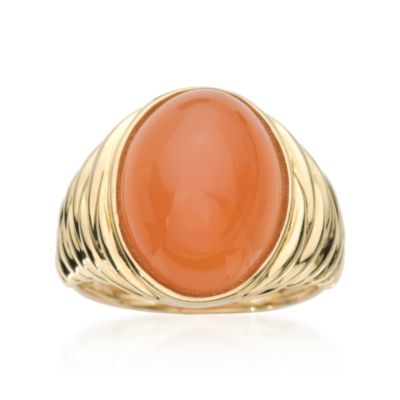 Orange Moonstone Ring In 14kt Yellow Gold &mdash; Alt Image 1