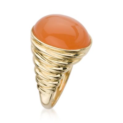 Orange Moonstone Ring In 14kt Yellow Gold &mdash; Alt Image 2