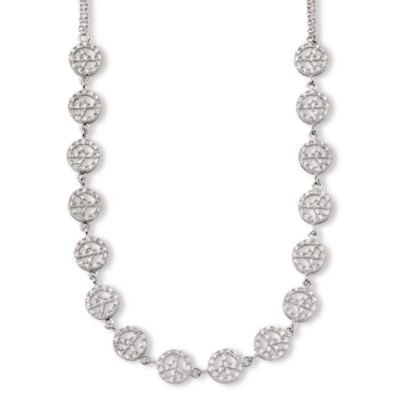 2.70 ct. t.w. CZ Peace Sign Necklace In Sterling Silver &mdash; Alt Image 1