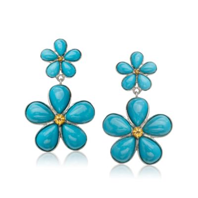 Christie Brinkley Suncatcher Earrings With Turquoise and Citrines &mdash; Alt Image 1