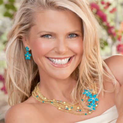 Christie Brinkley Suncatcher Earrings With Turquoise and Citrines &mdash; Alt Image 2