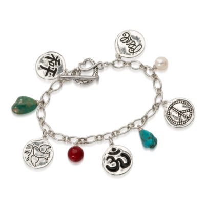 Christie Brinkley Sterling Silver Peace Charm Bracelet &mdash; Alt Image 1