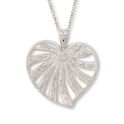 .25 ct. t.w. Diamond Heart Necklace In Sterling Silver &mdash; Alt Image 1