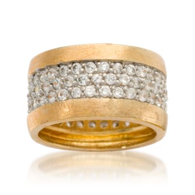 2.50 ct. t.w. Wide CZ-Striped Eternity Band Ring In Vermeil &mdash; Alt Image 1