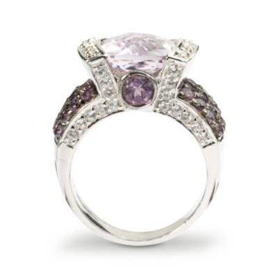 5.50 Carat Rose De France Amethyst Ring With Amethysts and White Topaz In Sterling Silver &mdash; Alt Image 3