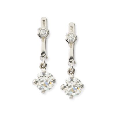 C.1920 Vintage 3.60 ct. t.w. Diamond Earrings In 14kt White Gold     &mdash; Alt Image 1