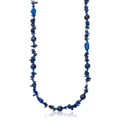 Christie Brinkley Lapis Bead Necklace In Sterling Silver. 42"   &mdash; Alt Image 1