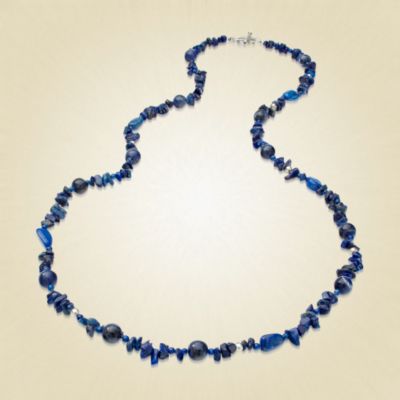 Christie Brinkley Lapis Bead Necklace In Sterling Silver. 42"   &mdash; Alt Image 3