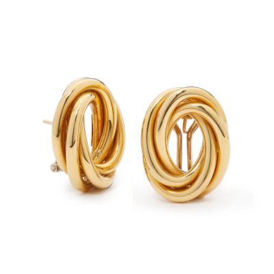 C. 1985 Vintage Tiffany & Co. 18kt Yellow Gold Open Swirl Earrings. Clip/Post Earrings &mdash; Alt Image 1