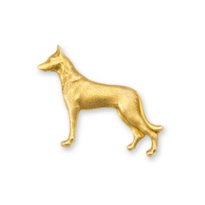 C. 1950 Vintage 18kt Yellow Gold Doberman Watchdog Brooch &mdash; Alt Image 1