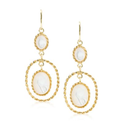 Mother-Of-Pearl Drop Earrings In Vermeil &mdash; Alt Image 1