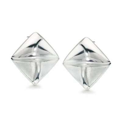 Italian Sterling Silver Textured Earrings &mdash; Alt Image 1