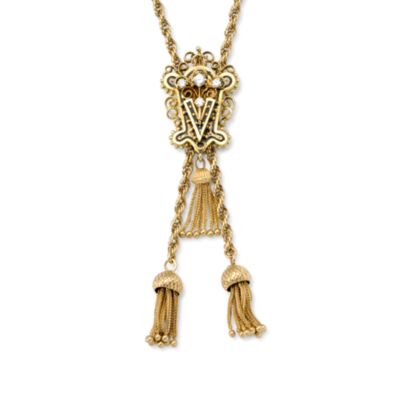 C. 1960 Vintage .50 ct. t.w. Rbc Diamond Lariat Necklace In 14kt Yellow Gold. 24" &mdash; Alt Image 1