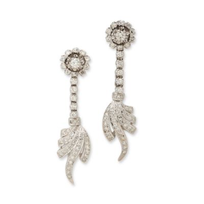 C. 1990 Vintage 2.30 ct. t.w. Diamond Earrings In Platinum  &mdash; Alt Image 1