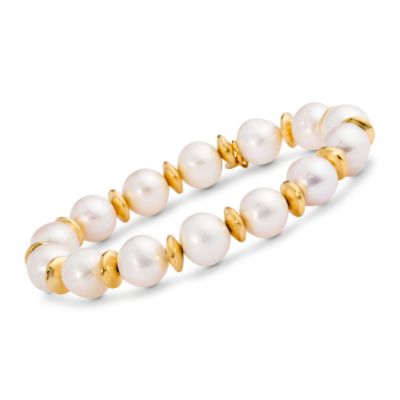 Cultured Pearl Stretch Bracelet In Vermeil &mdash; Alt Image 1