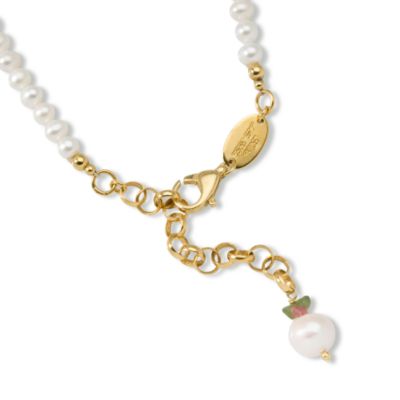 Cultured Pearl and Tourmaline Necklace In Vermeil &mdash; Alt Image 2