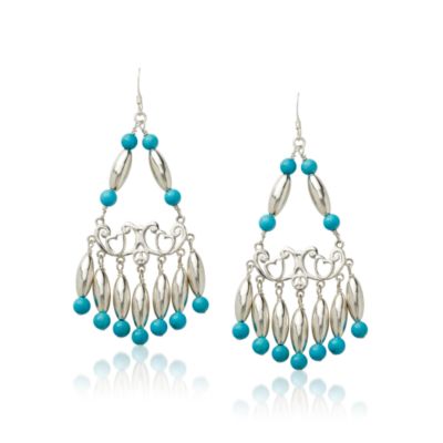 Christie Brinkley Turquoise and Sterling Silver Chandelier Earrings  &mdash; Alt Image 1
