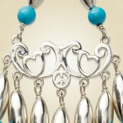 Christie Brinkley Turquoise and Sterling Silver Chandelier Earrings  &mdash; Alt Image 2