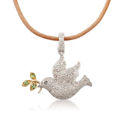 Christie Brinkley Sterling Dove of Peace Diamond Necklace &mdash; Alt Image 1