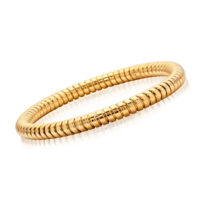 Italian Ribbed Flexible Bracelet In Vermeil &mdash; Alt Image 1