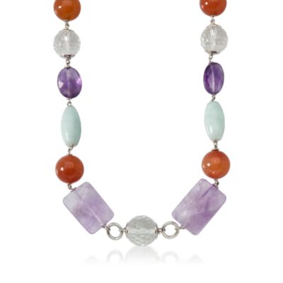 Italian Mixed Gem Necklace In Sterling Silver &mdash; Alt Image 1