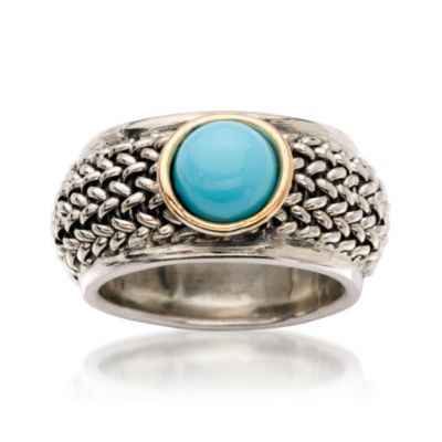 Italian Turquoise Two-Tone Ring &mdash; Alt Image 1