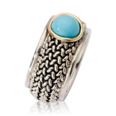 Italian Turquoise Two-Tone Ring &mdash; Alt Image 2