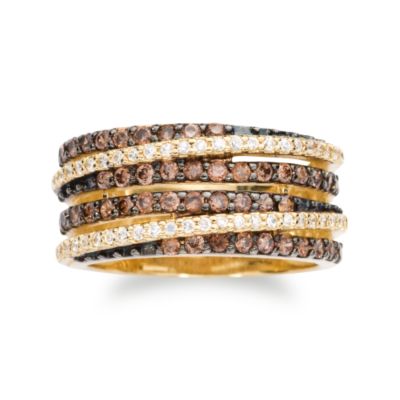 1.15 ct. t.w. Brown CZ Ring With White CZ In Vermeil &mdash; Alt Image 1